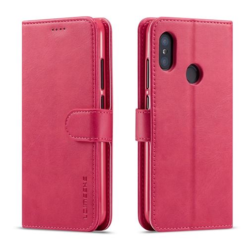 Etui en PU rose pour votre Xiaomi Redmi Note 6 Pro