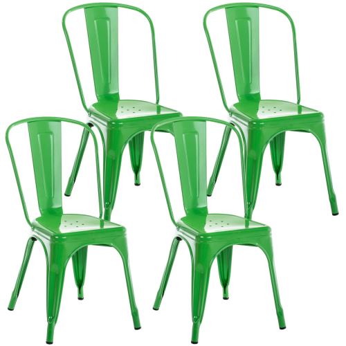 Lot de 4 chaises métalliques empilables Benedikt , Vert