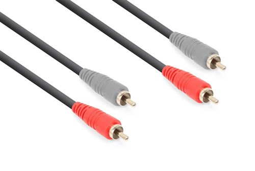 Vonyx Câble audio cordon 2 x rca mâle / 2 x rca mâle - 3m