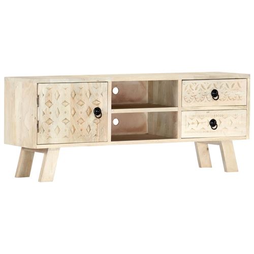 Meuble TV 110 x 30 x 44 cm Bois massif de manguier 