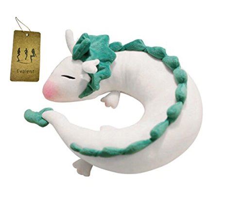 Evalent Anime Mignon Blanc Dragon Poupée En Peluche Jouet Japonais Animation Oreiller Cou En U Blanc