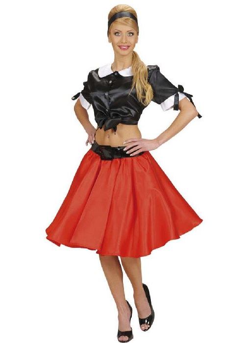 Jupe twist rouge 60'S - Taille unique mixte