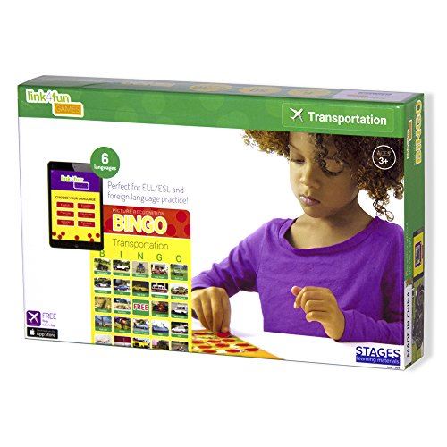 Stages Learning Materials Link4fun Real Photo Transportation Bingo for Family, Preschool, Kindergarten, Elementary Education 36 Picture Cards + App