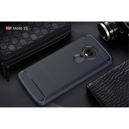 Motorola Moto E5 Carbone Bleu Coque Housse Etui En Silicone Gel Souple hfs-house®