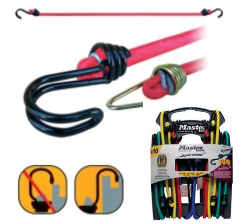 Master Lock Ensemble de 10 cordes élastiques Twin Wire 3043EURDAT