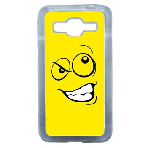 Coque Smiley Énervé Jaune Compatible Samsung Core Prime Transparent