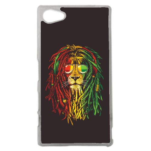 Coque Lion Rasta A Lunette Compatible Sony Z5 Compact Transparent
