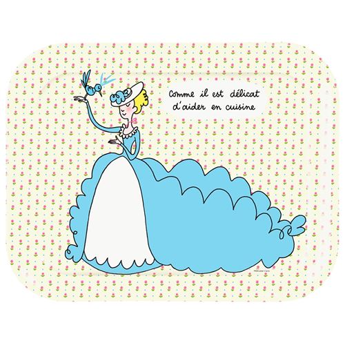 Plateau Princesse en robe Petit Jour Paris Mélamine Beige