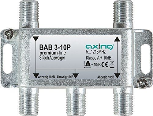 Axing bab dérivateur 3?10p 3 directions 10 db la télévision par câble catv multimédia dvb t2 classe a + 10 db, 5?1218 mhz métal