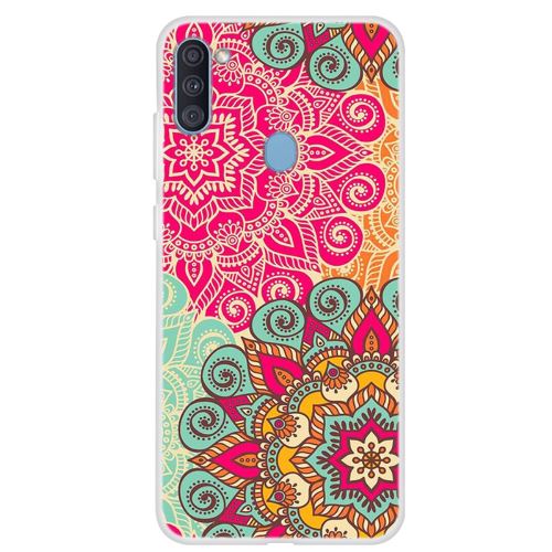 Coque en TPU impression de motifs fleur colorisée pour votre Samsung Galaxy A11