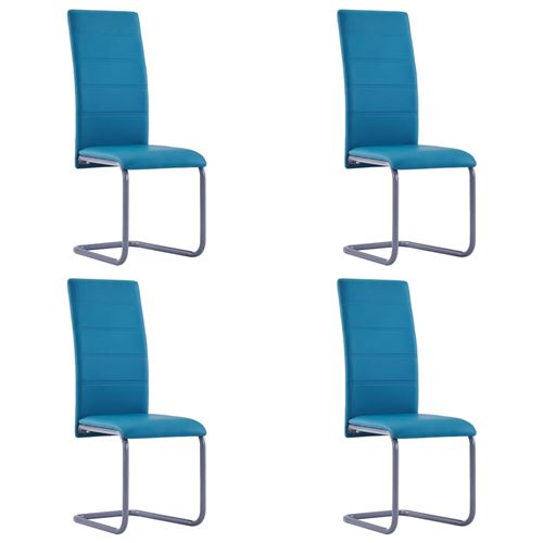 vidaXL Chaises de salle à manger 4 pcs Bleu Similicuir