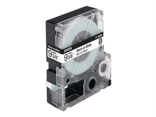 EPSON  LC-3WBN9 - &Eacute;tiquettes pour bandes magn&eacute;tiques - noir sur blanc - Rouleau (0,9 cm x 9 m) 1 rouleau(x) - pour LabelWorks LW-1000P, LW-300, LW-300L, LW-400, LW-400L, LW-400VP,