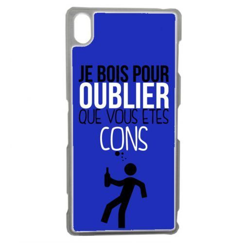 Coque transparente sony z3 je bois pour oublier que vous etes con 3
