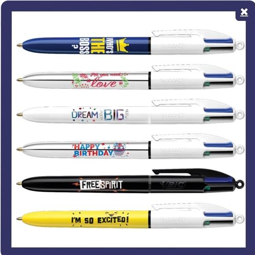 Bic 4 Colours Orginal 6 stylos bille Messages