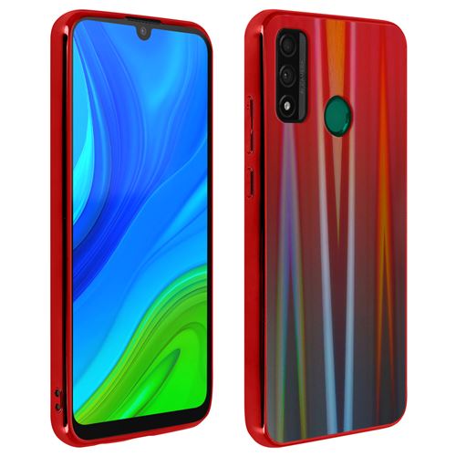Coque pour Huawei P smart 2020 Holographique Arc en Ciel Rigide Collection Aurora Rouge