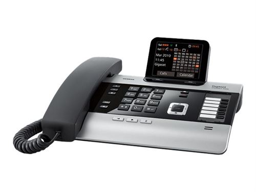 Gigaset DX600A ISDN - Téléphone RNIS - DECTGAP - (conférence) à trois capacité d'appel - Opération sur 2 lignes - titane, noir piano