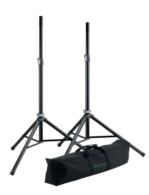 K&M Noir 21449 - 2 Pieds D'enceinte + Housse Stands Enceintes Et Tubes