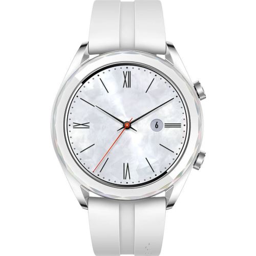 Huawei Watch GT Elegant - 42 mm - acier inoxydable - montre intelligente avec sangle - fluoroélastomère - blanc - taille du poignet : 130-190 mm - affichage 1.2\
