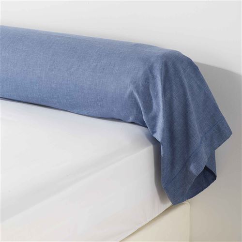 Taie de traversin 85 x 185 cm polycoton uni actually +point bourdon Bleu