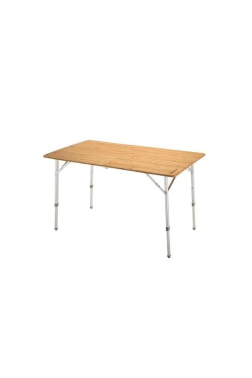 KING CAMP Table de camping aluminium avec revetement Bambou - 120x70 cm