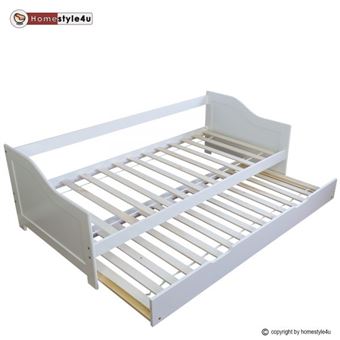 Lit Simple Blanc 90x200 avec tiroir lit - 1