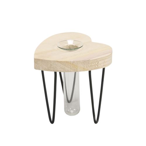 soliflore déco table cur bois 12x12x11cm