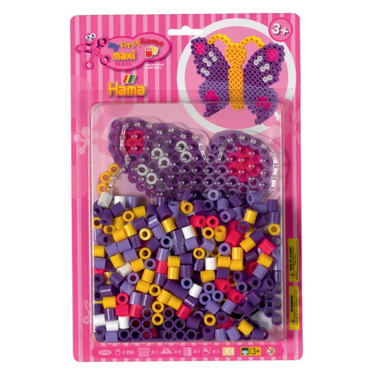 Hama - 8258 - Loisirs Créatifs - Sachet 2 Plaques pour Perles à Repasser Maxi - Camion et Papillon