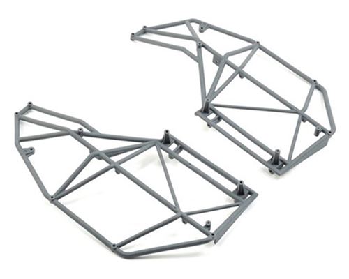 Roll cage, side, left & right, gray - rock rey - losi