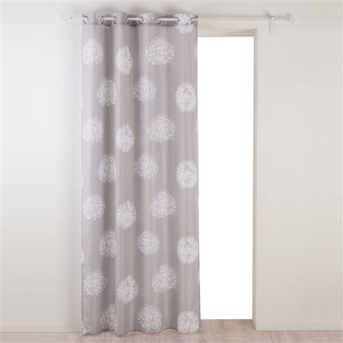Rideau a oeillets 140 x 280 cm polyester imprime galya Taupe