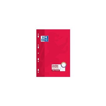 Oxford Feuilles simples perforées, A4, séyès