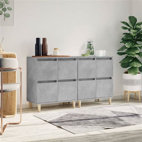 Non Communiqué Gris Vidaxl Buffets 2 Pcs Béton 60X35x70 Cm Bois D'ingénierie3185755