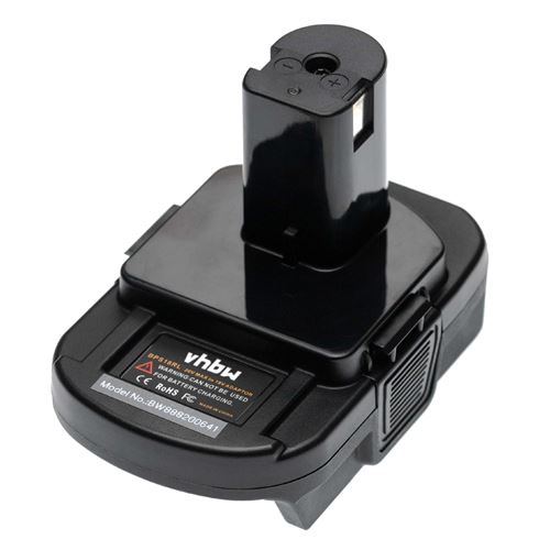Vhbw Adaptateur de batterie compatible avec Black & Decker outils électriques - Adaptateur batteries Li-ion 20 V vers 18 V compatible avec Ryobi