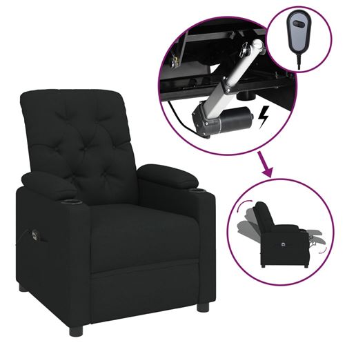 Non Communiqué Noir Vidaxl Fauteuil Inclinable Électrique Tissu