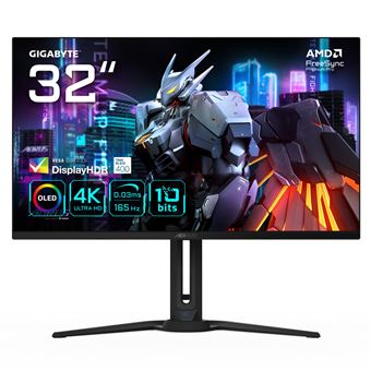 GIGABYTE AORUS FO32U 31,5” Moniteur de jeu UHD - 3840 x 2160 (UHD), 165Hz, 0,03ms, 250 cd/m², FreeSync Premium Pro, DisplayHDR True Black 400, HDMI 2.1, DisplayPort 1.4 - 1