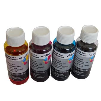 vhbw 4x Encre de recharge compatible avec Brother imprimante - Kit de recharge dye cyan, dye magenta, dye noir, dye jaune - 1