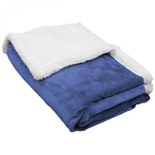 Lot de 5 couvertures, plaids polaires pour bébé 75 x 100 cm en flanelle et sherpa ultra doux - Bleu - Monsieur Bébé
