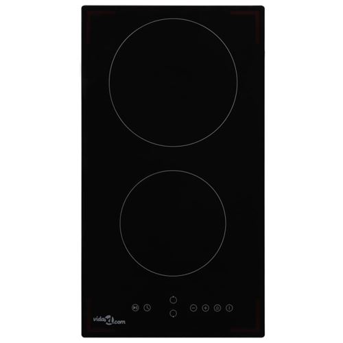 vidaXL Plaque de cuisson Céramique 2 brûleurs Contrôle tactile 3000 W