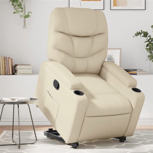 Non Communiqué Beige Vidaxl Fauteuil De Relaxation Inclinable Similicuir Crème