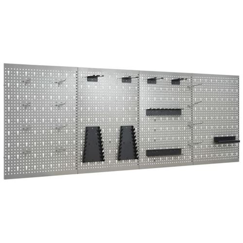 Vidaxl Gris Panneaux Perforés Muraux - 4 Pcs - Acier - 40X58 Cm - Image 3