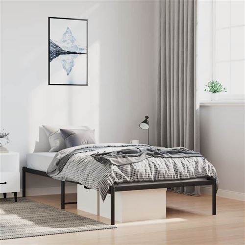 Vidaxl Noir Cadre De Lit Métal Sans Matelas 100X200 Cm - Image 3