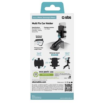 Support voiture orientable avec système de fixation pour smartphones jusqu'à 7.- SBS