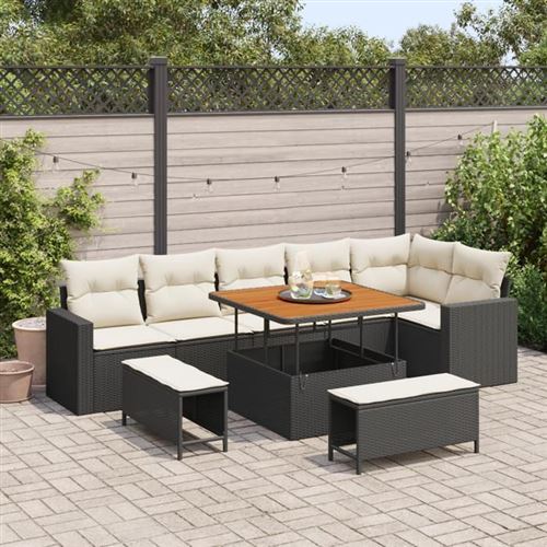 Non Communiqué Noir Canapé De Jardin 9 Pièces Vidaxl Avec Coussins Rattan Poly Ensemble Salle À Manger De Jardin 3 Pièces Vidaxl361625