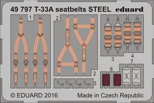 T-33a Seatbelts Steel Für Great Wal. - 1:48e - Eduard Accessories