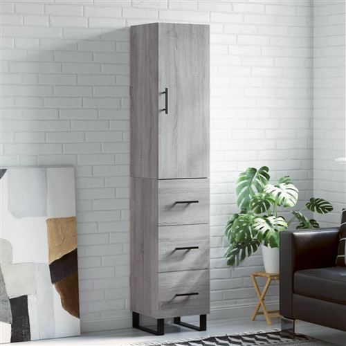 Vidaxl Gris Buffet Haut Sonoma 34,5X34x180 Cm - Image 3