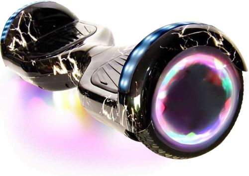 6,5 Overboard LED et Bluetooth, Moteur 700W, Auto Équilibre, Sac et Télécommande, Noir Éclair