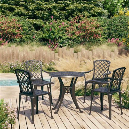 Non Communiqué Noir Vidaxl Ensemble De Bistro 5 Pcs Salon De Jardin Mobilier De Terrasse Meubles De Balcon Table Et Chaises De Patio Extérieur 3070608