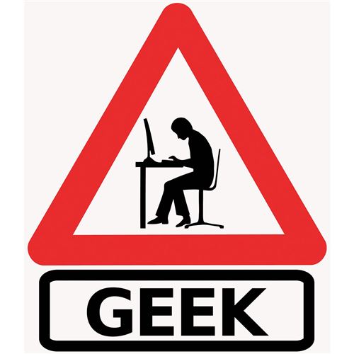 Fabulous Poster Panneau attention geek (30x35cm)