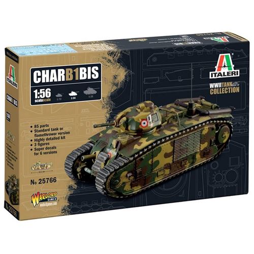 CHAR B1 Bis (6 Décos) - ITALERI 1/56 Plastic Kit - Image 3