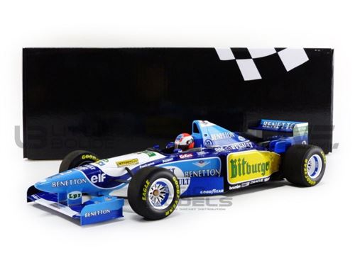 Voiture Miniature de Collection MINICHAMPS 1-18 - BENETTON Renault B 195 - Winner Angleterre 1995 - Blue / White - 110950802
