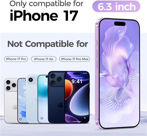 Coque Silicone Noir + Verre Trempé Little Boutik Pour IPhone 17 Pro - Neuf